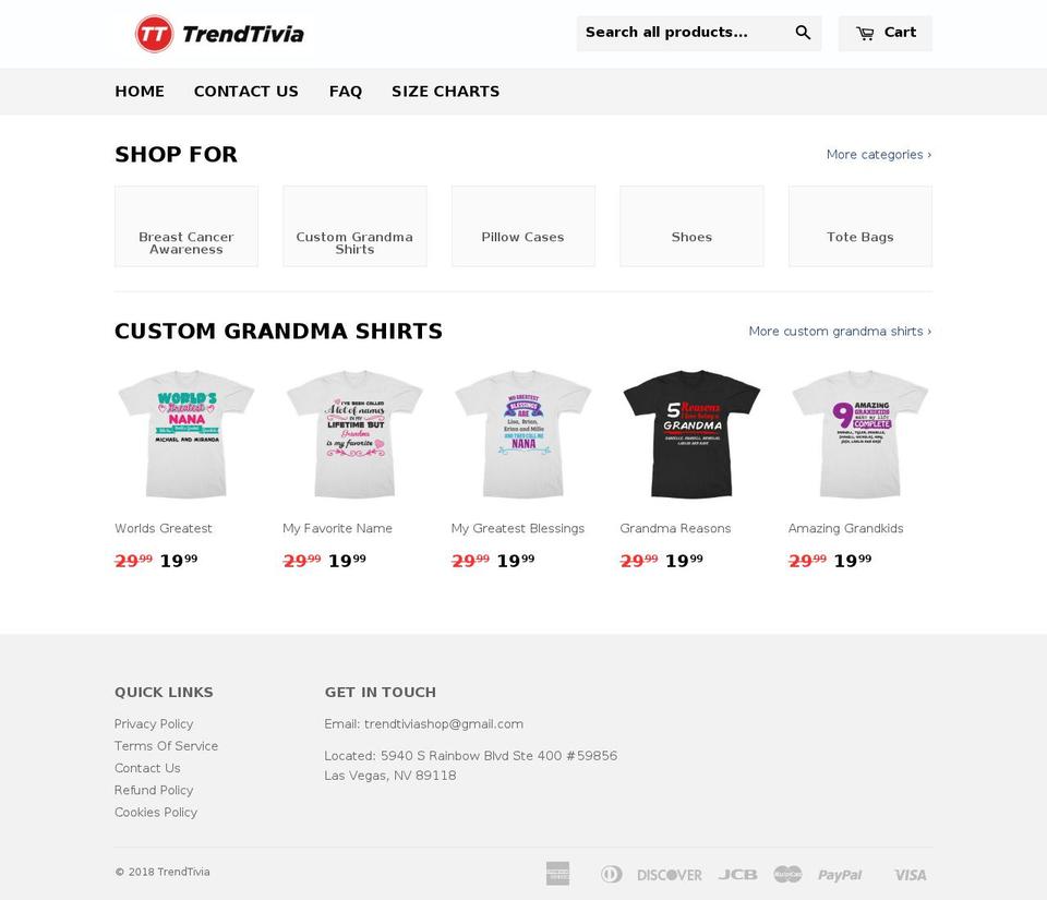 ThemeX Shopify theme site example trendtivia.com