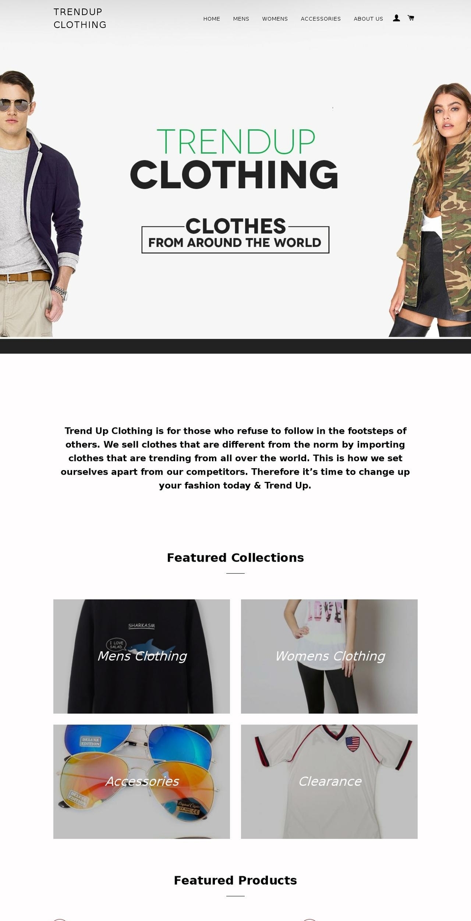 trendupclothing.com shopify website screenshot