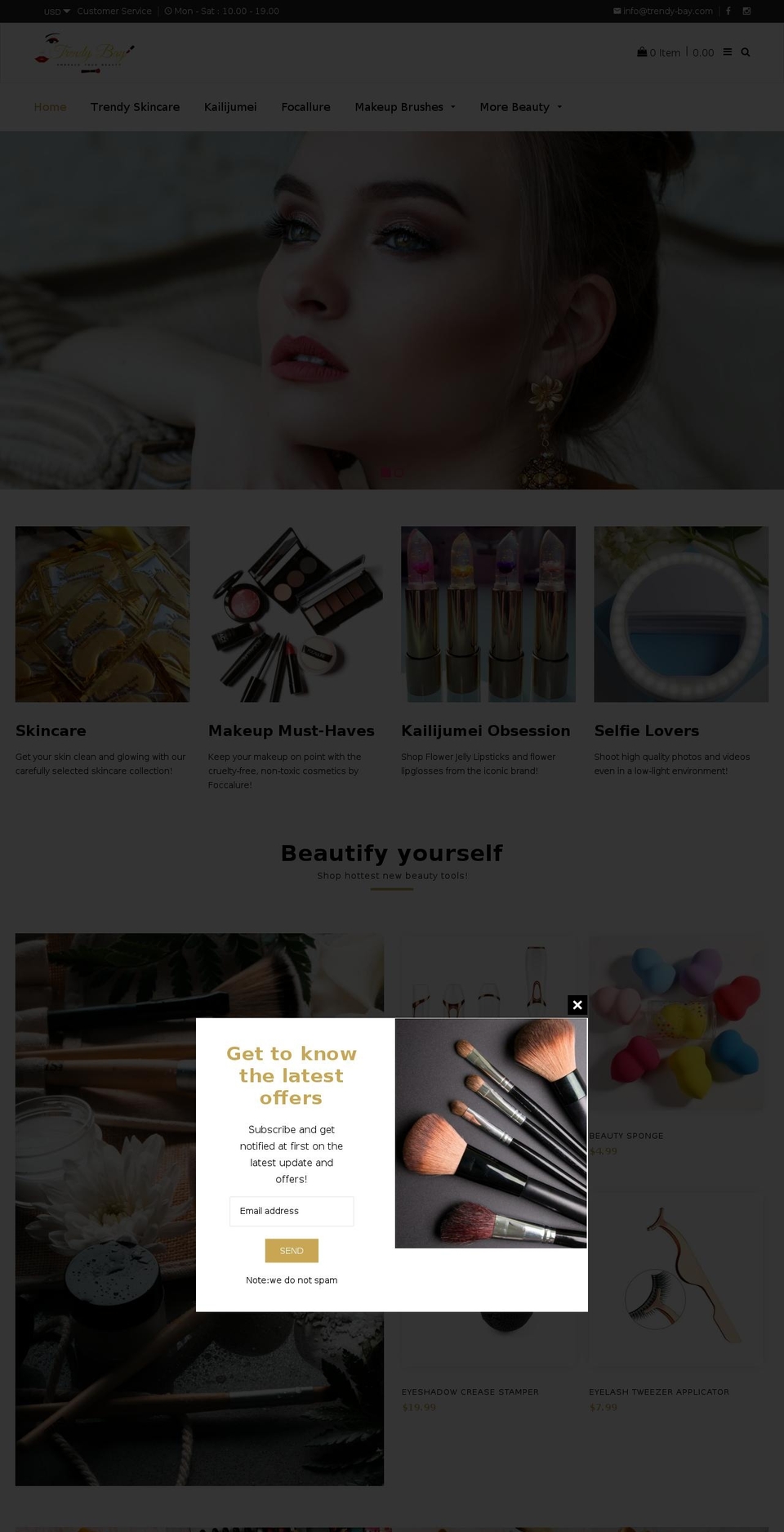 home-v1 Shopify theme site example trendy-bay.com