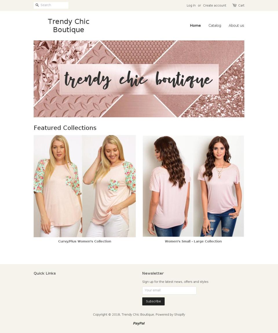 trendy-chic-boutique.com shopify website screenshot