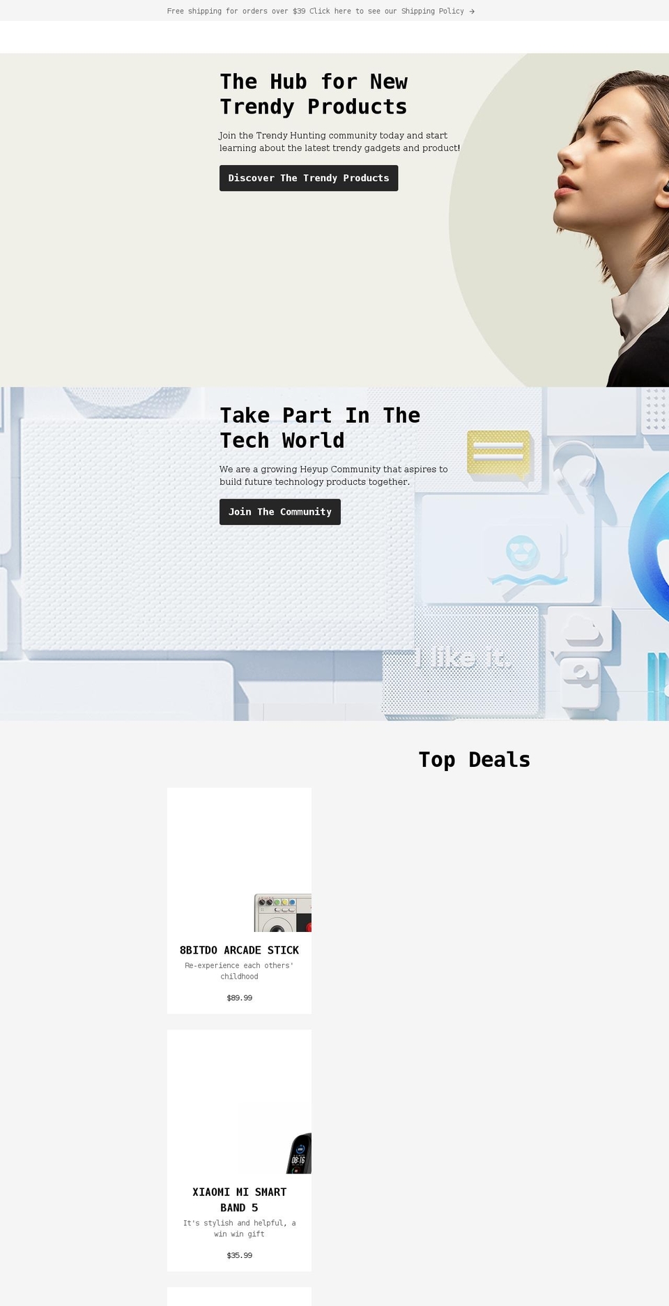 trendy-hunting.com shopify website screenshot