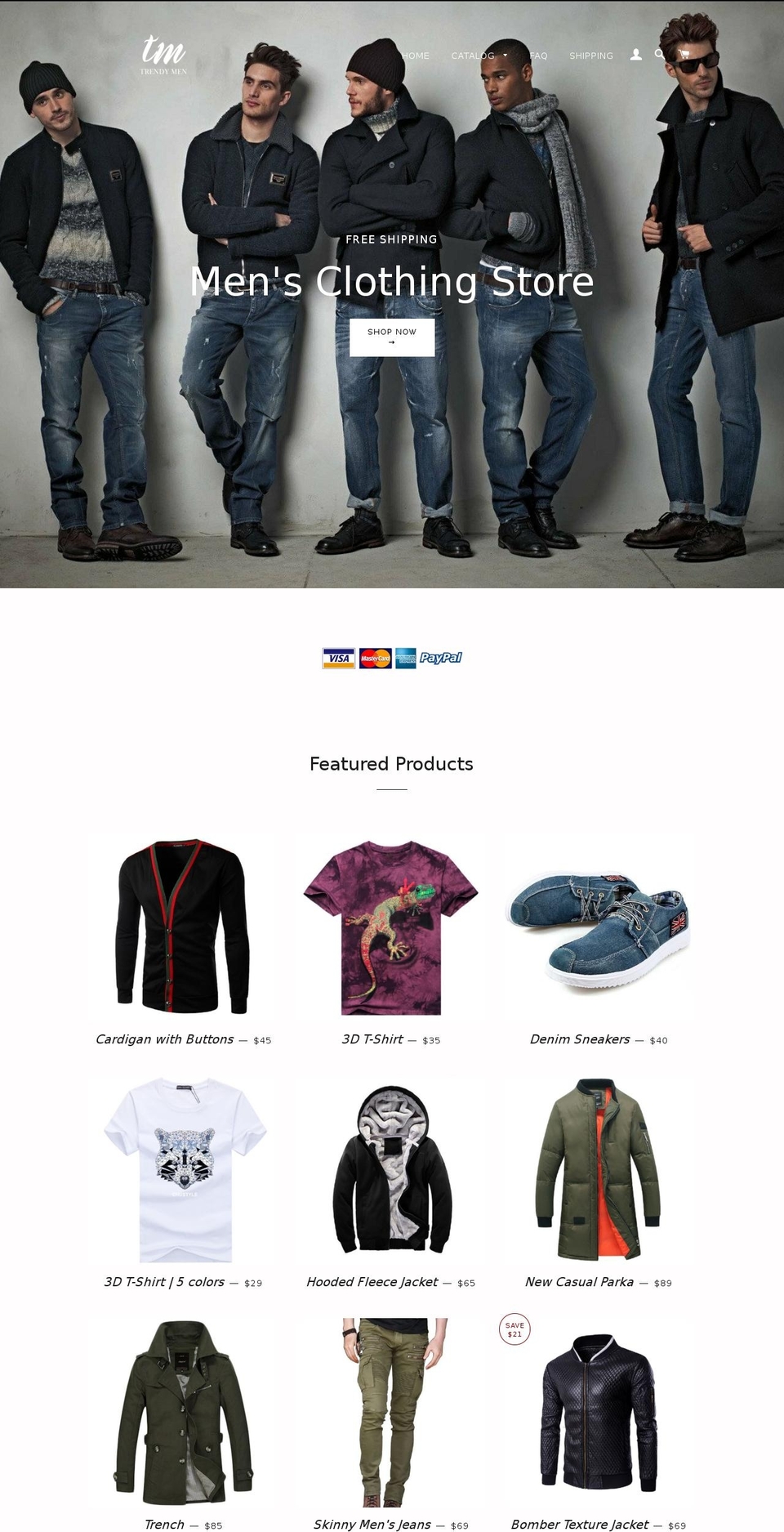 Brooklyn Shopify theme site example trendy-men.com
