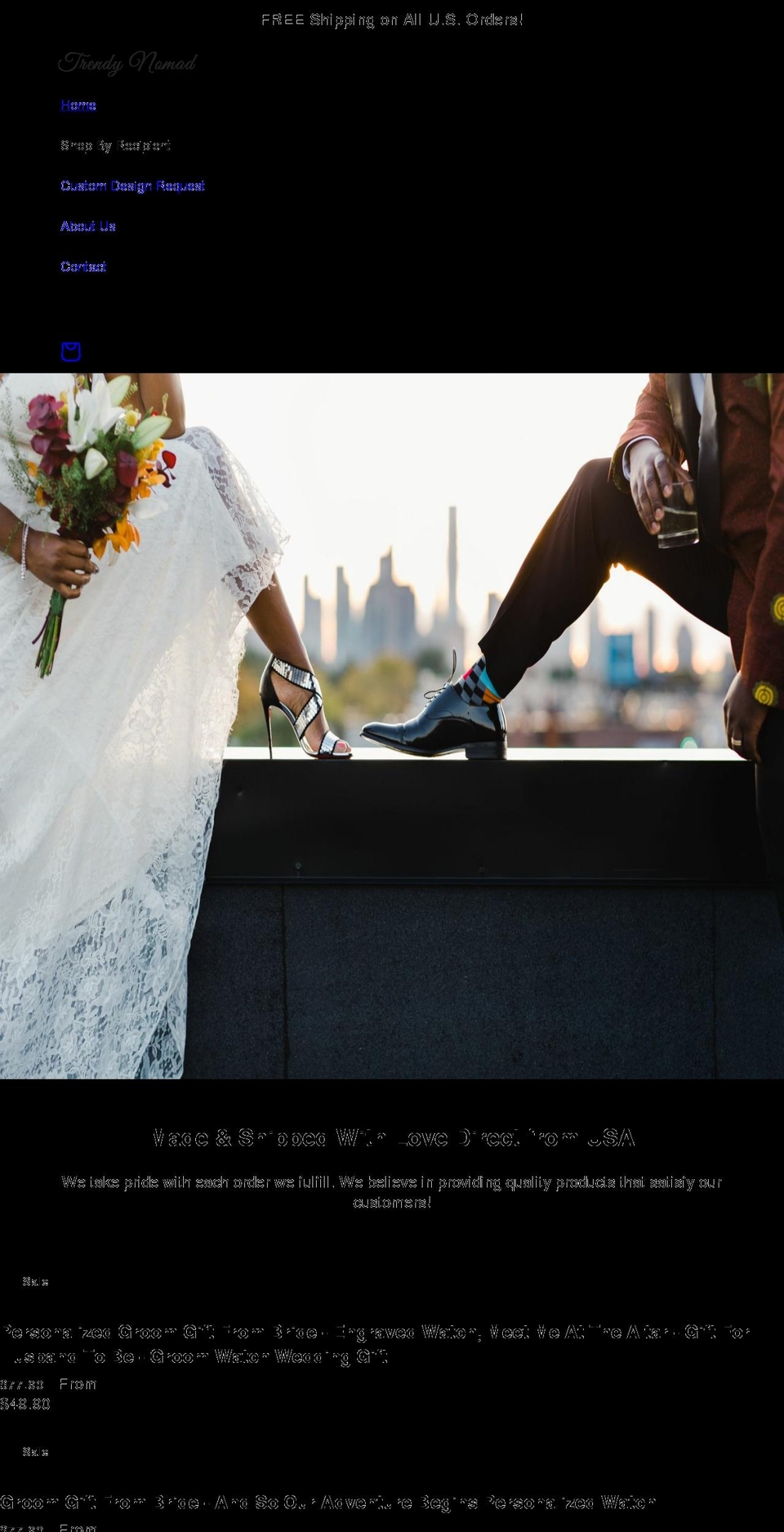trendy-nomad.com shopify website screenshot