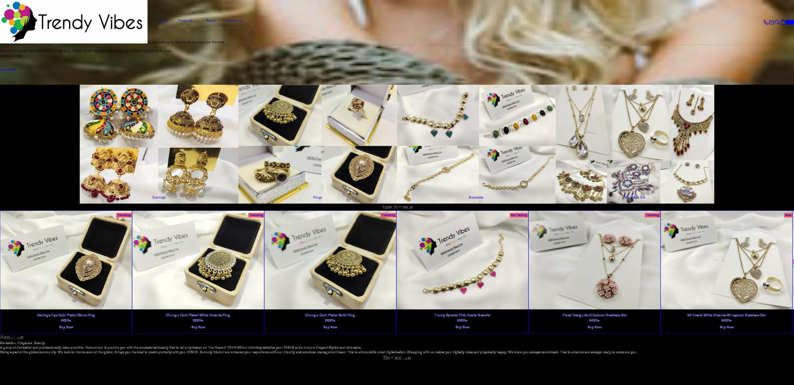 trendy-vibes.com — Shopify storefront screenshot