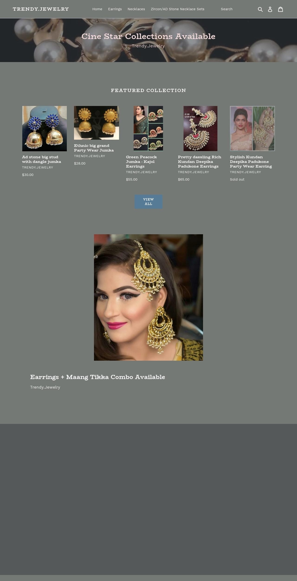 trendy.jewelry shopify website screenshot