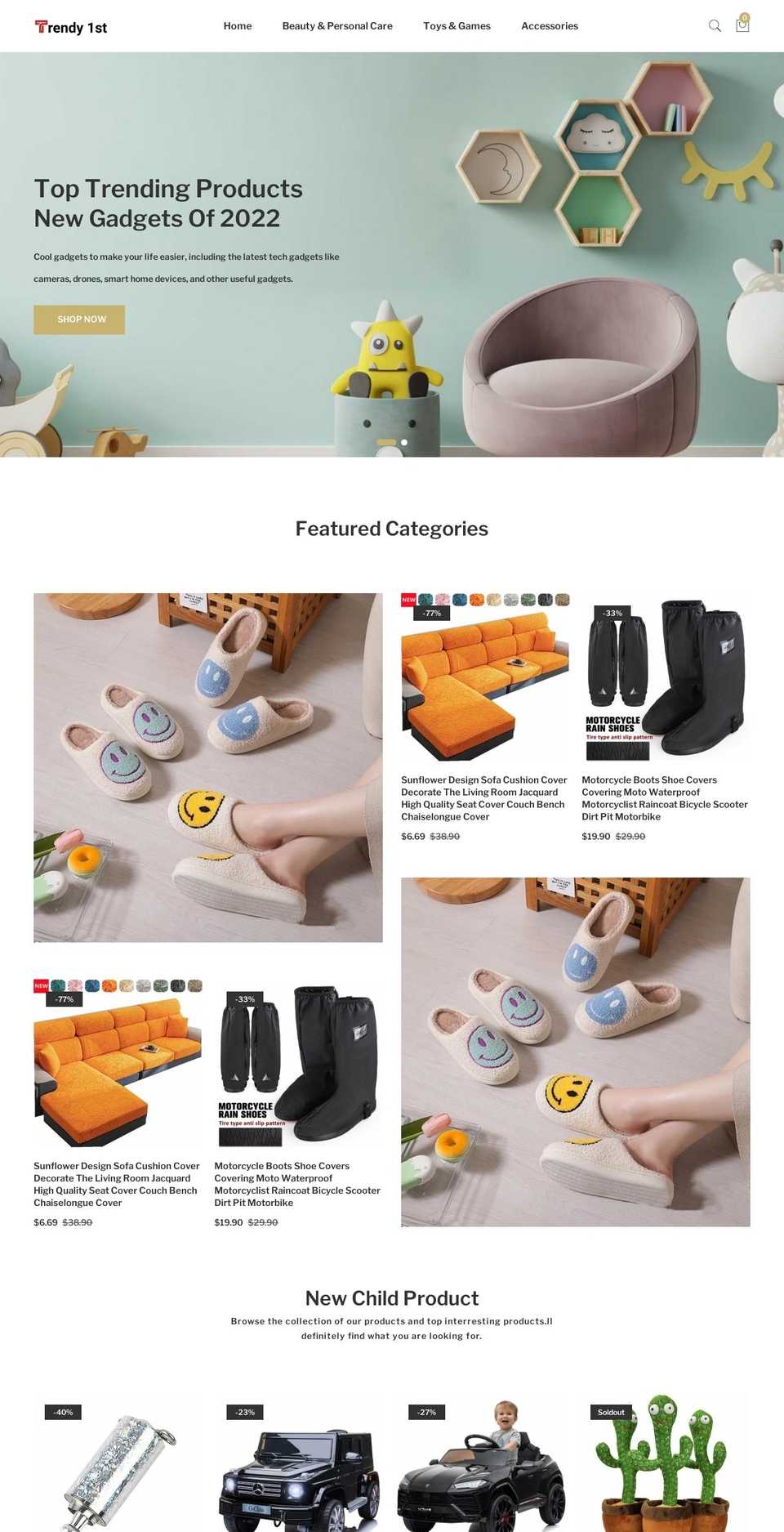 trendy1st.com shopify website screenshot