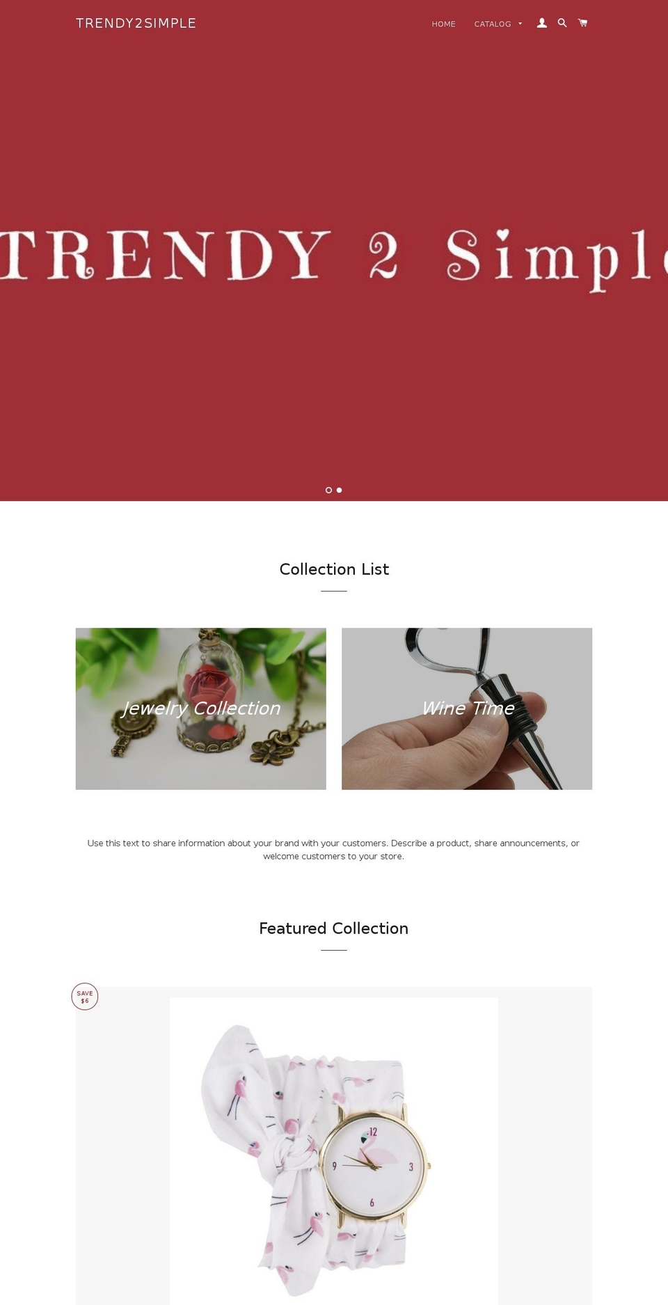 trendy2simple.com — Shopify storefront screenshot