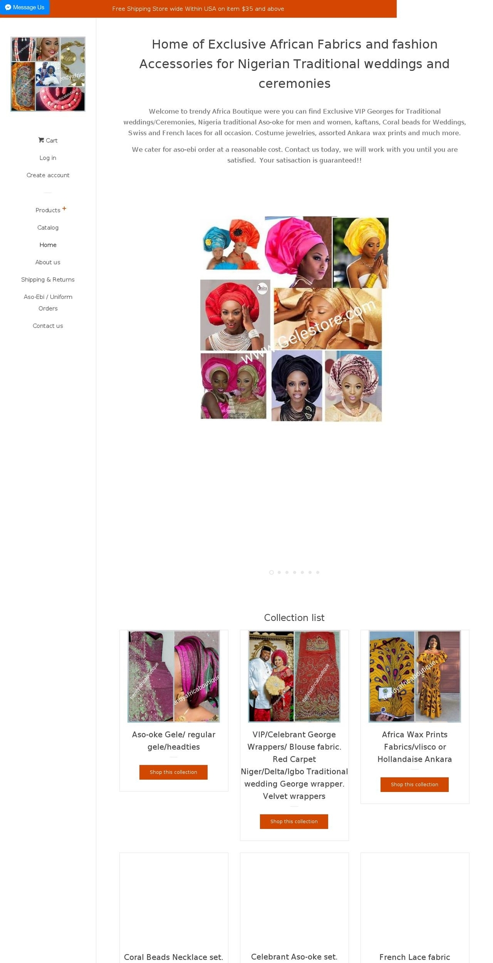trendyafricaboutique.com — Shopify storefront screenshot