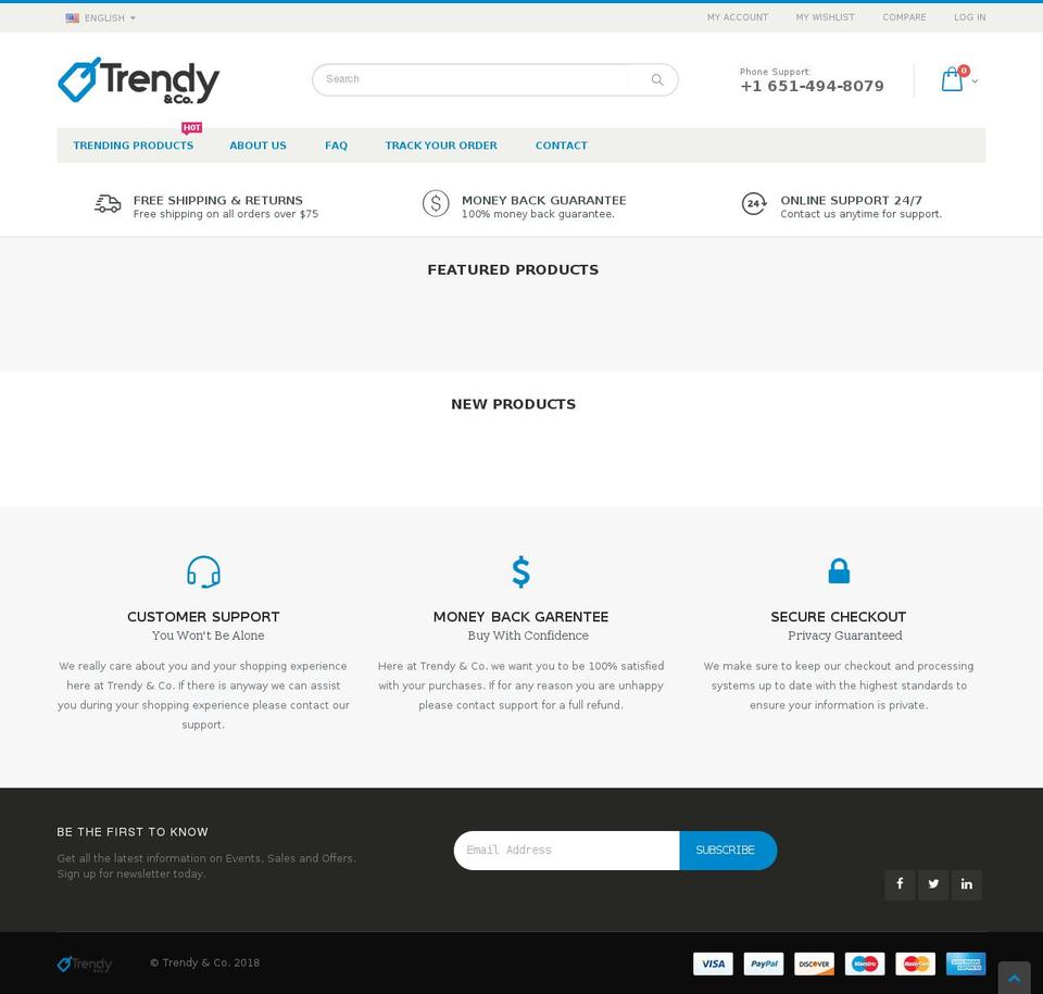 porto-theme Shopify theme site example trendyandco.com