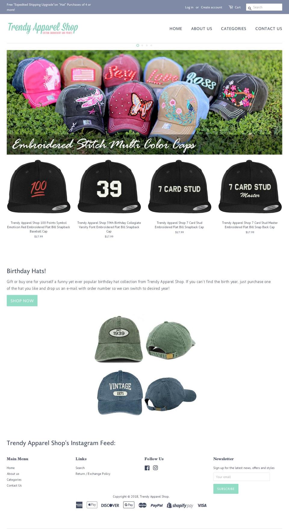 trendyapparelshop.com shopify website screenshot