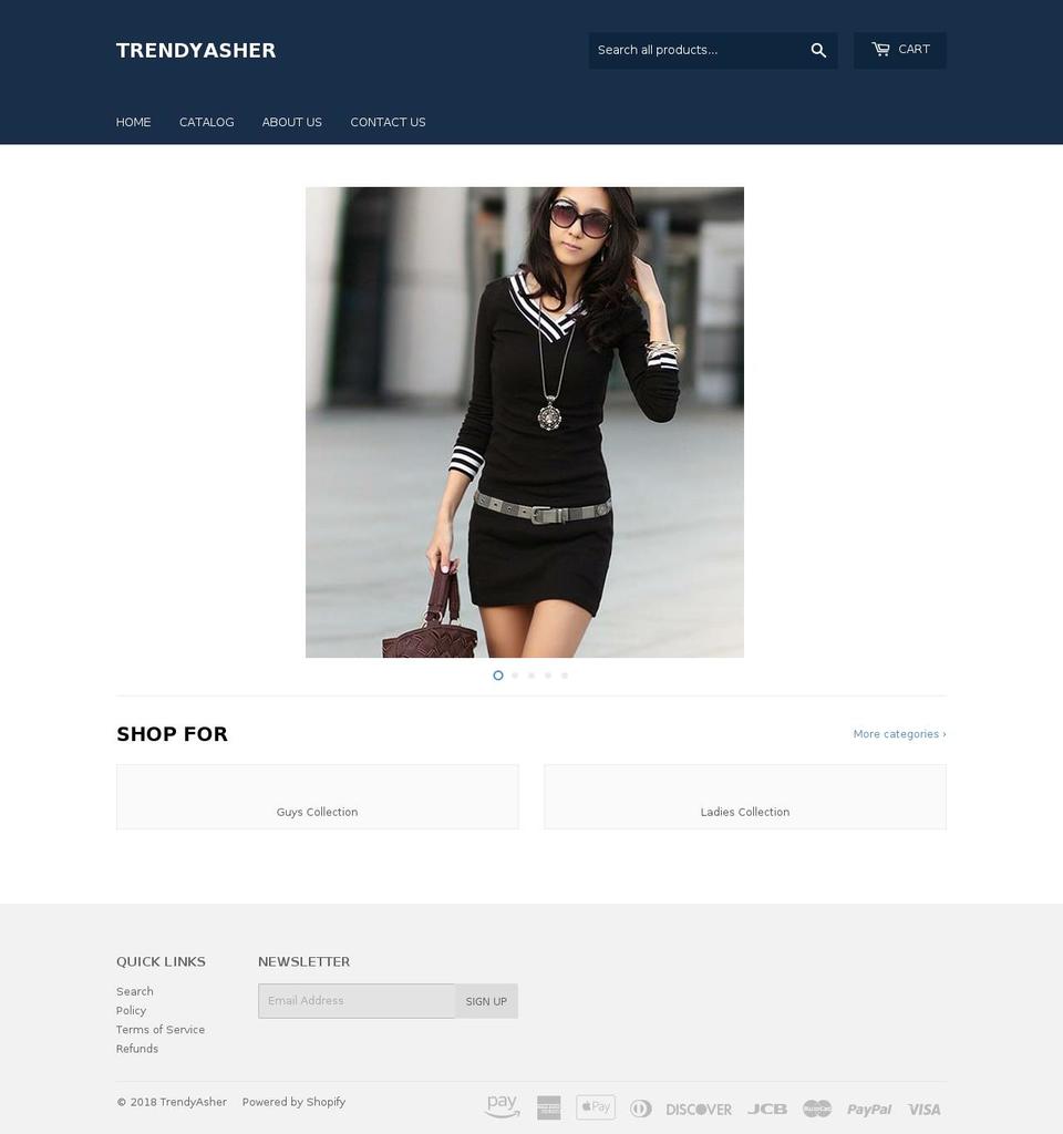 trendyasher.com — Shopify storefront screenshot