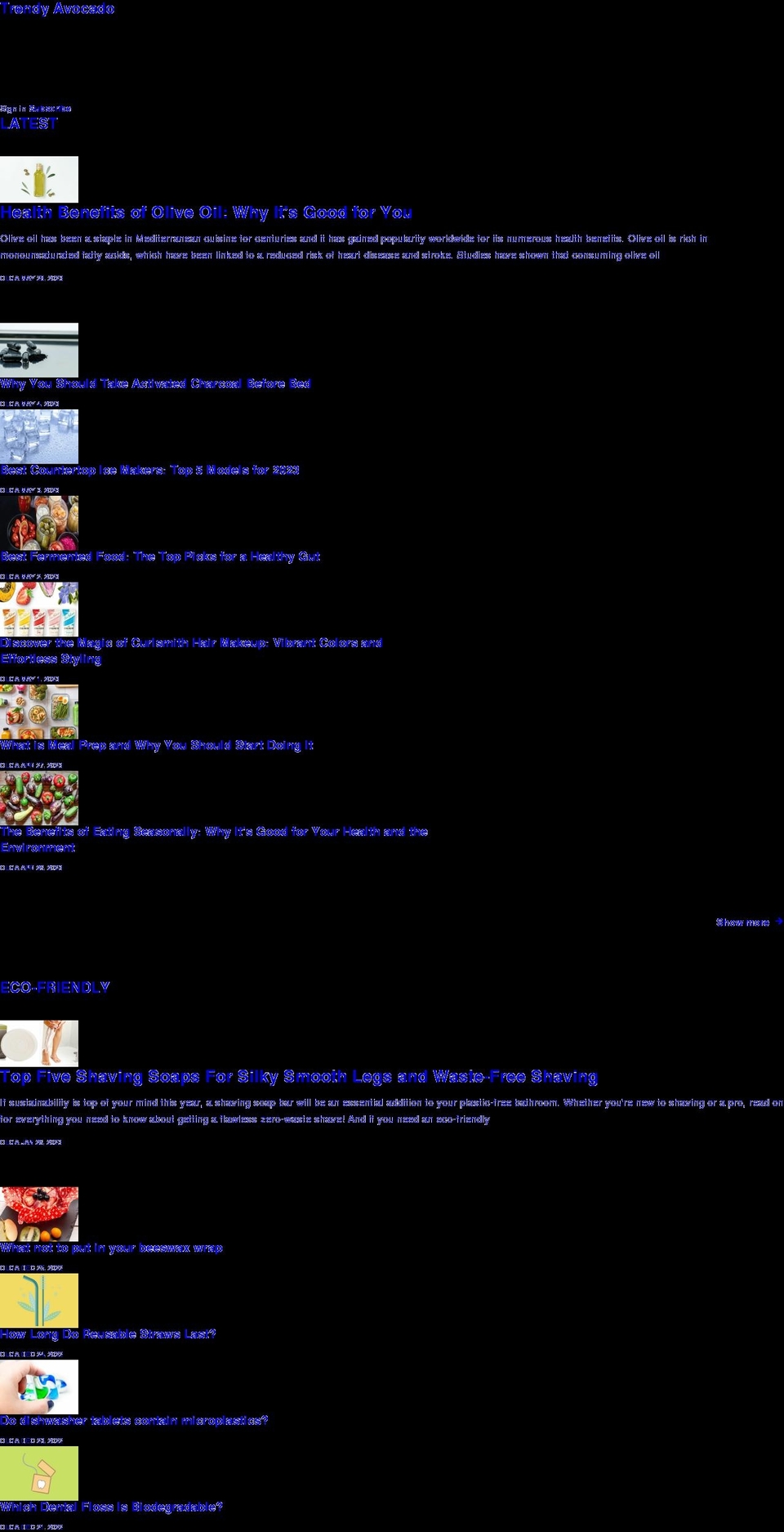 trendyavocado.com — Shopify storefront screenshot