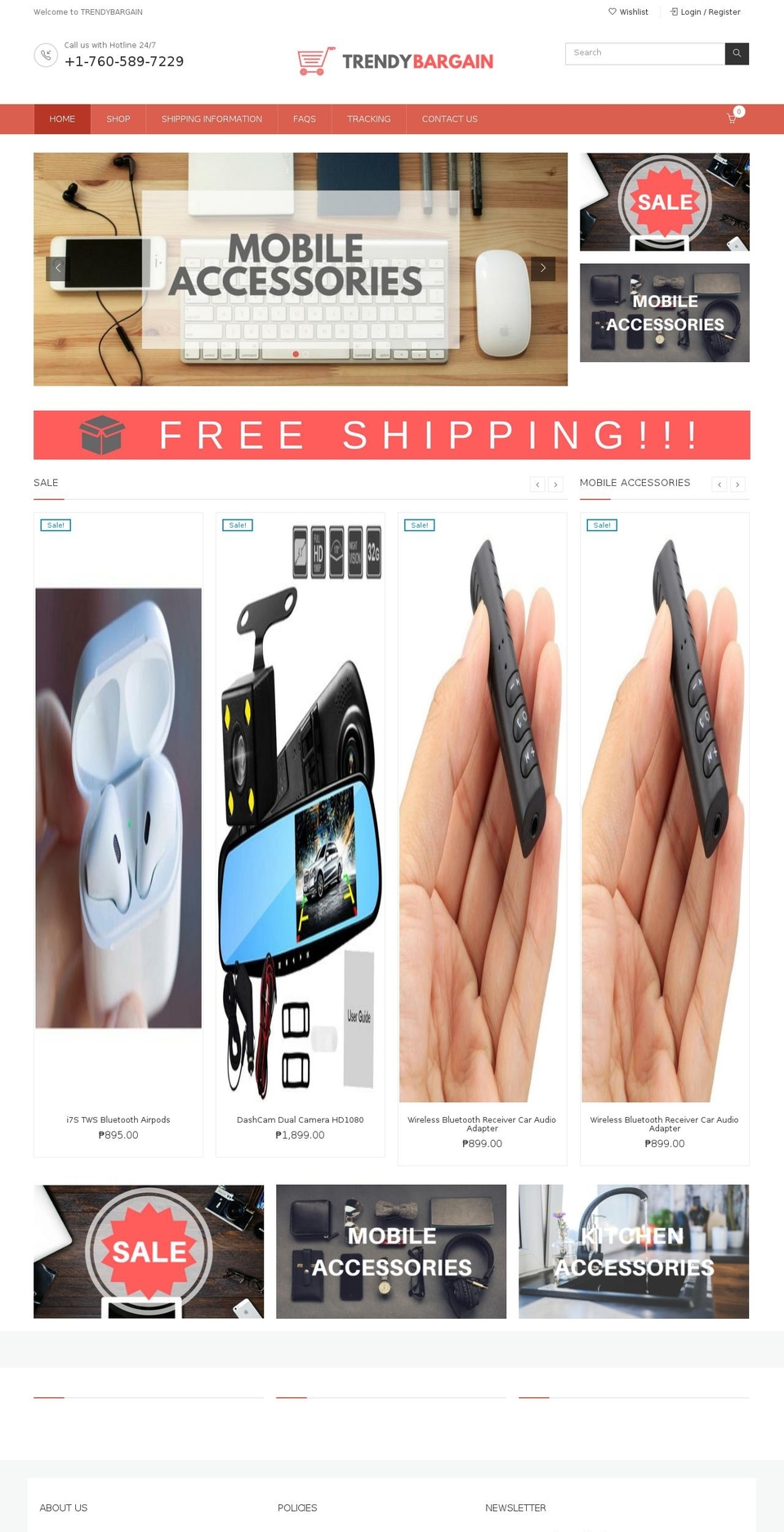 trendybargain.com shopify website screenshot