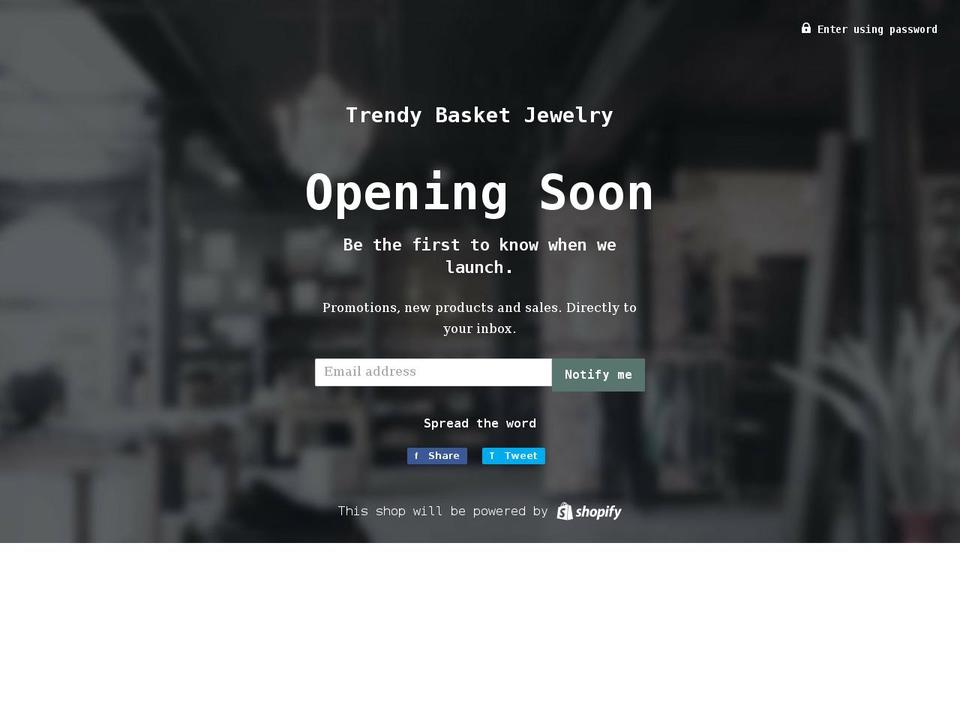 trendybasketjewelry.com shopify website screenshot
