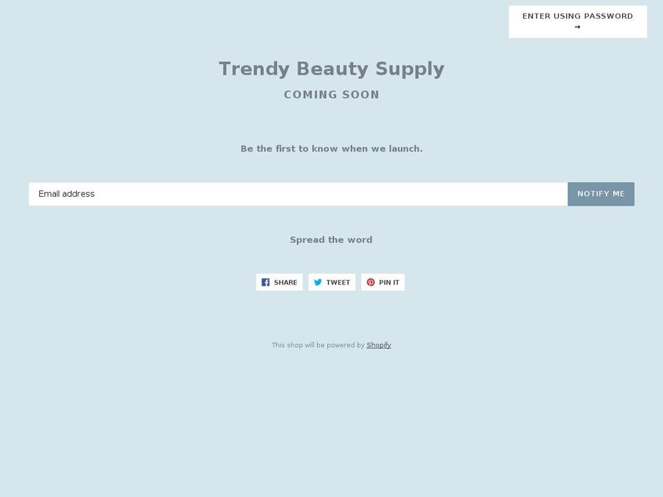 trendybeautysupply.com shopify website screenshot