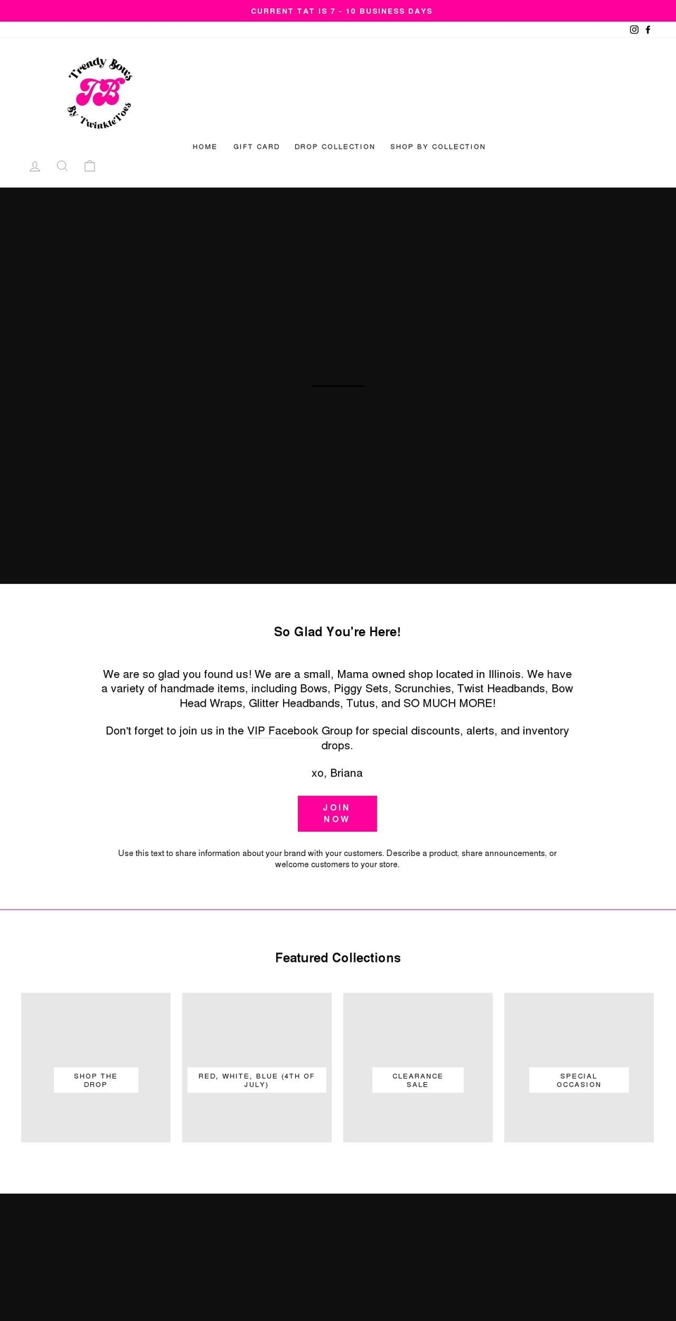 trendybows.com shopify website screenshot