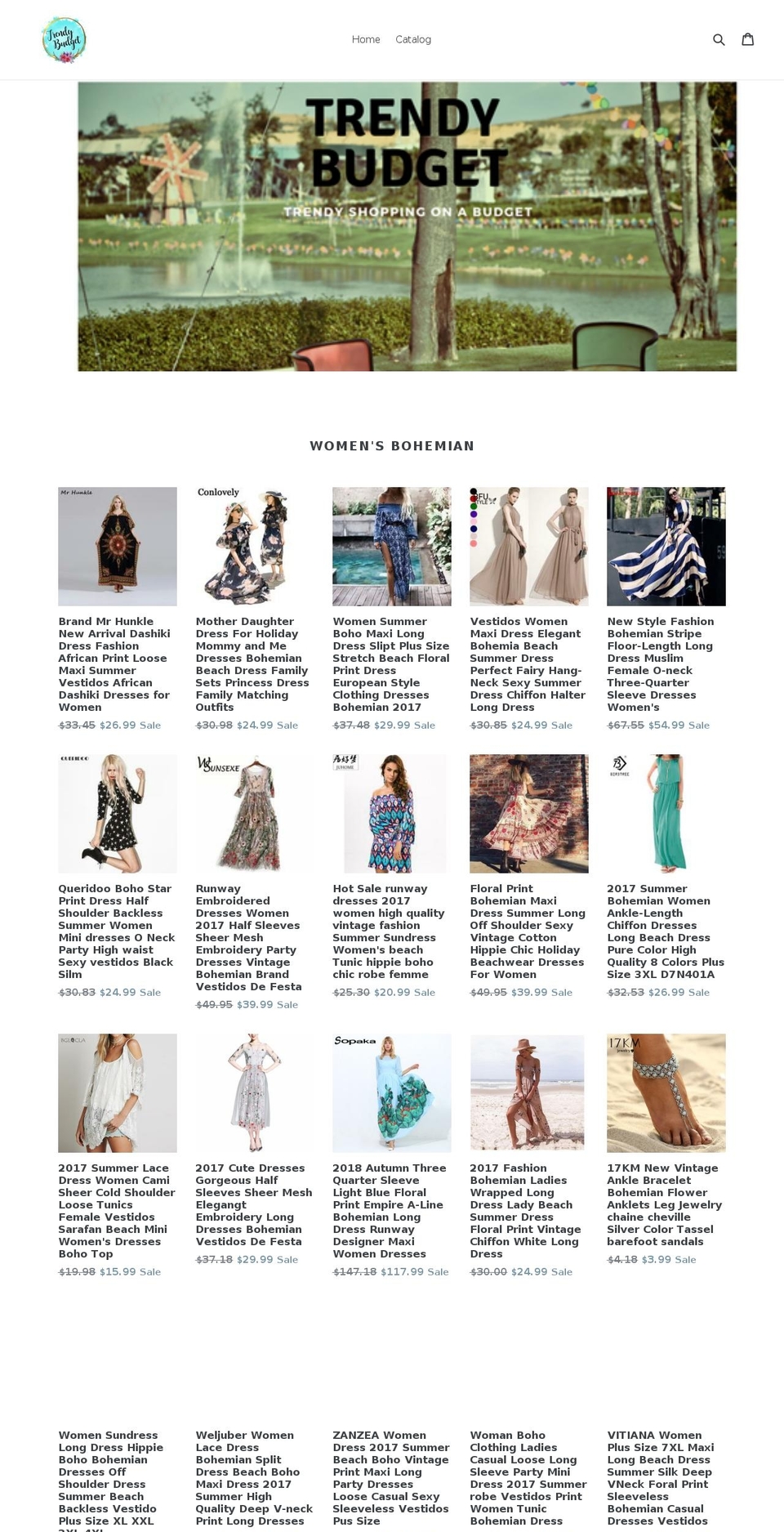 trendybudget.com — Shopify storefront screenshot