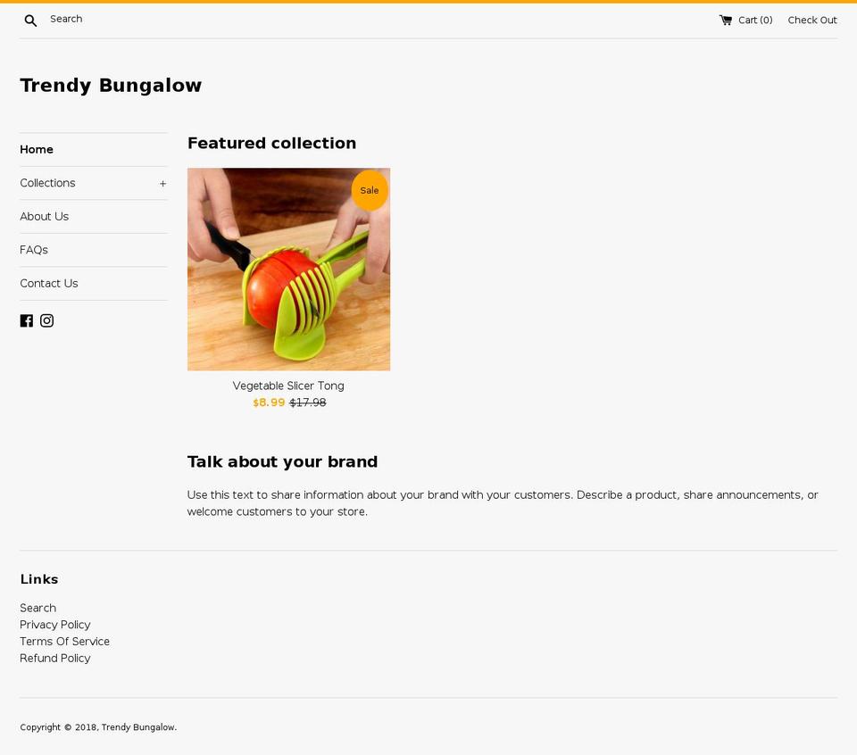 trendybungalow.com — Shopify storefront screenshot