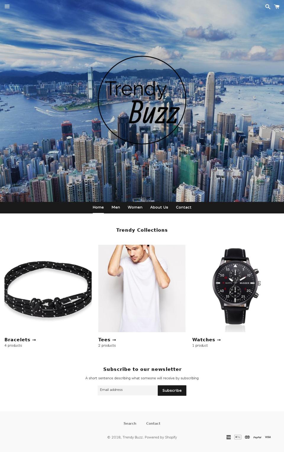 trendybuzzshop.com — Shopify storefront screenshot