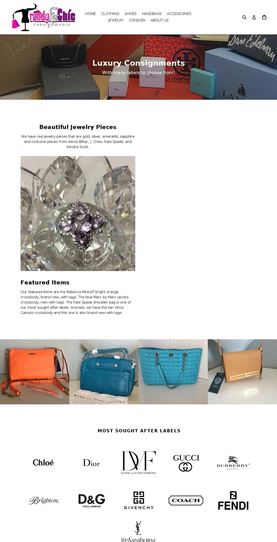 trendychicconsign.com — Shopify storefront screenshot