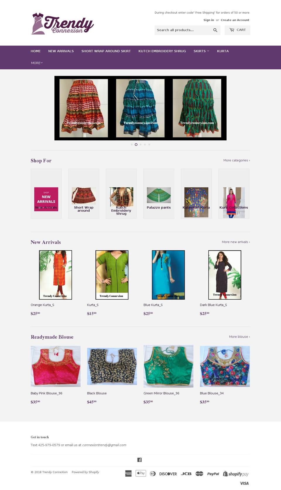 trendyconnexion.com shopify website screenshot