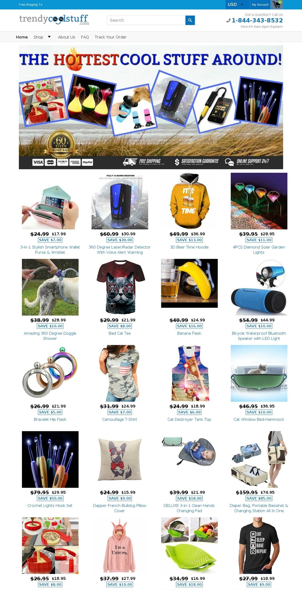 trendycoolstuff.com — Shopify storefront screenshot