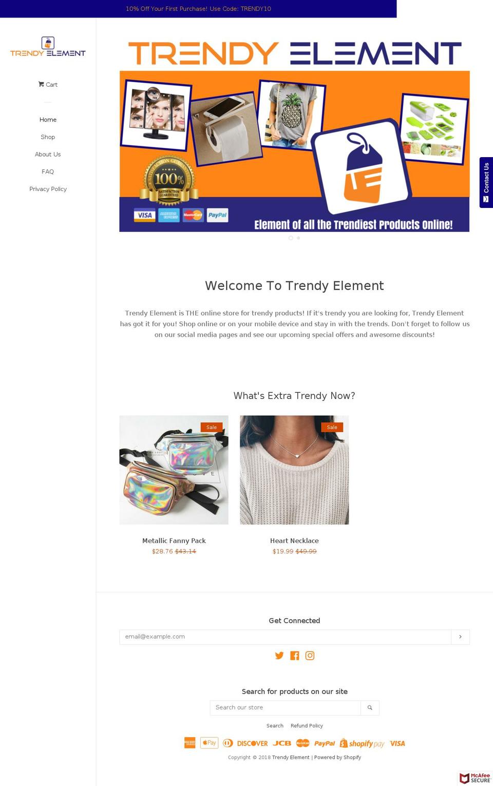 trendyelement.com shopify website screenshot