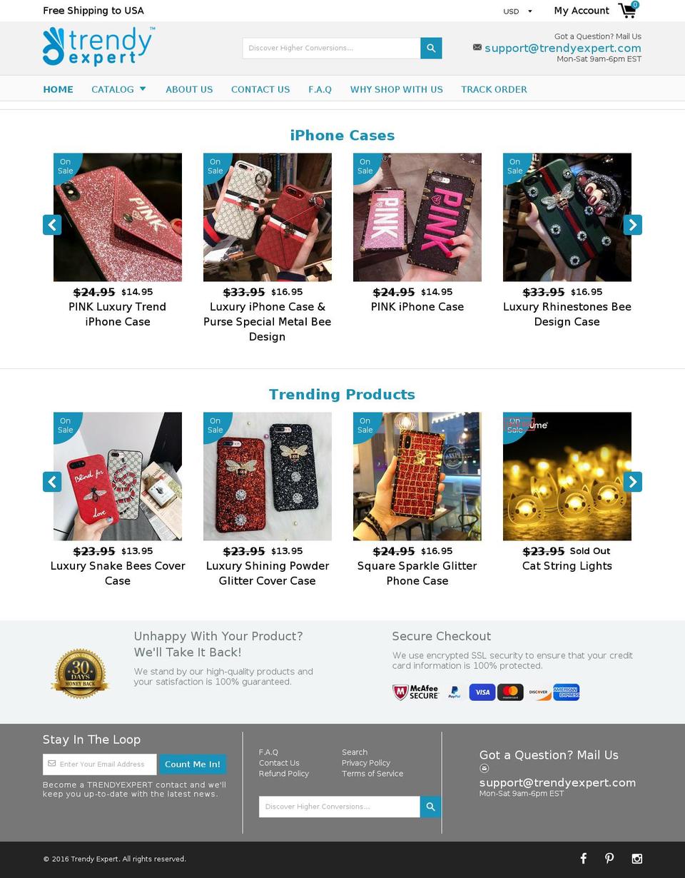 trendyexpert.com — Shopify storefront screenshot