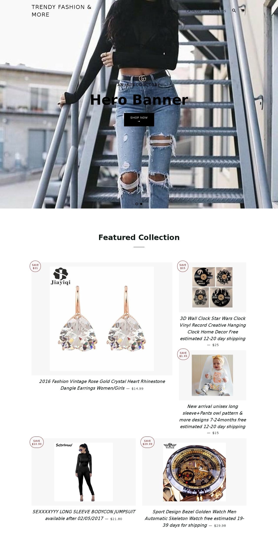 trendyfashionandmore.com shopify website screenshot