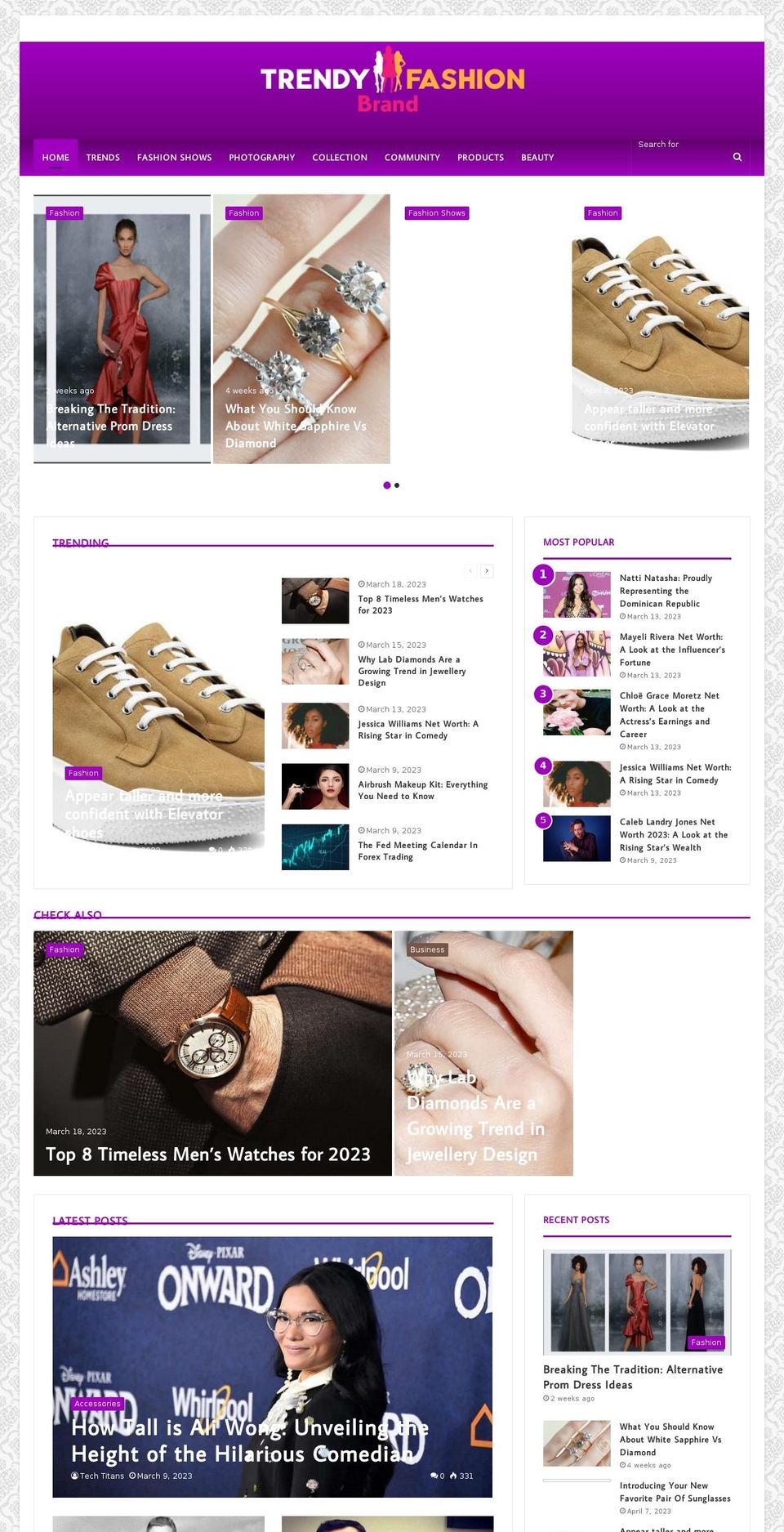 trendyfashionbrand.com — Shopify storefront screenshot