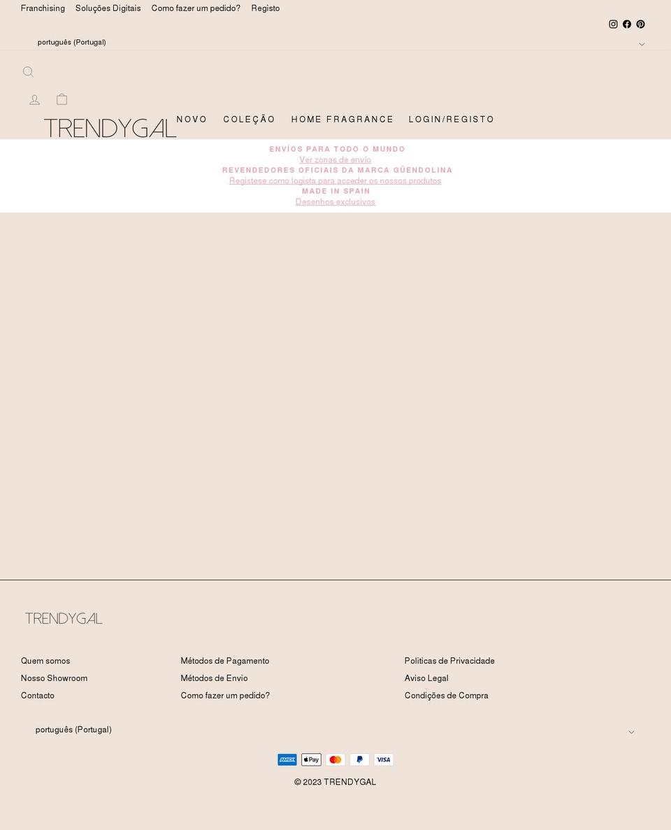 trendygalwholesale.com shopify website screenshot