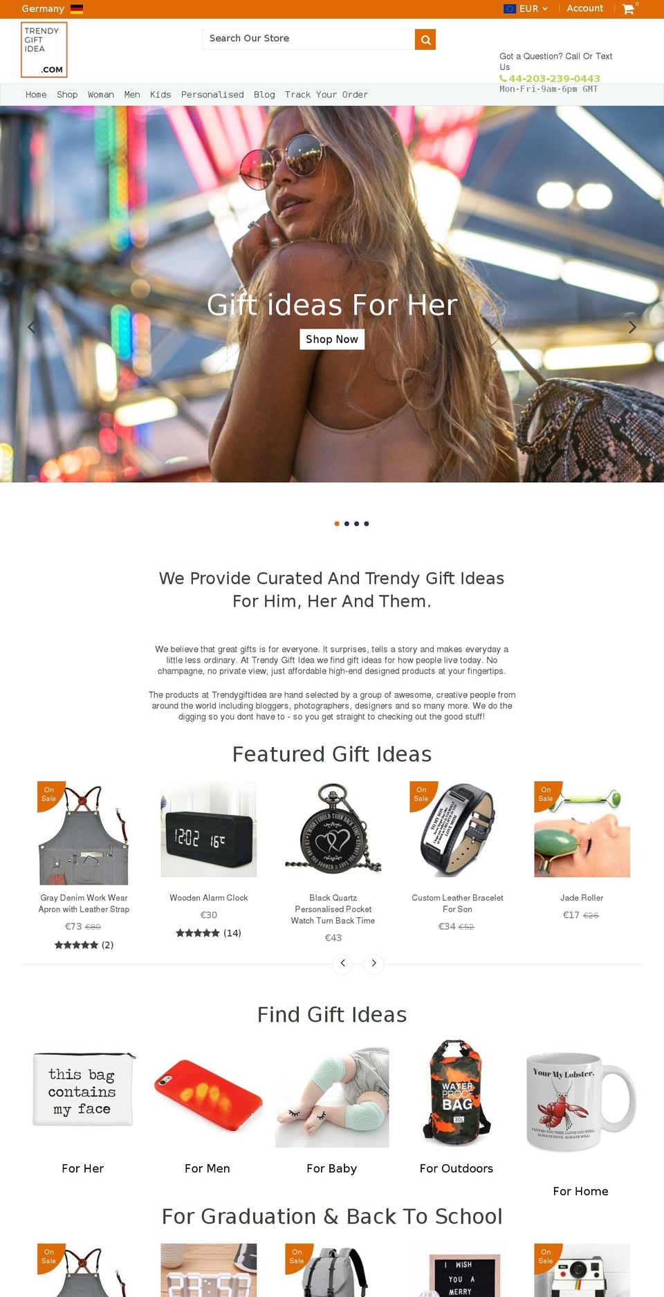 trendygiftidea.com shopify website screenshot