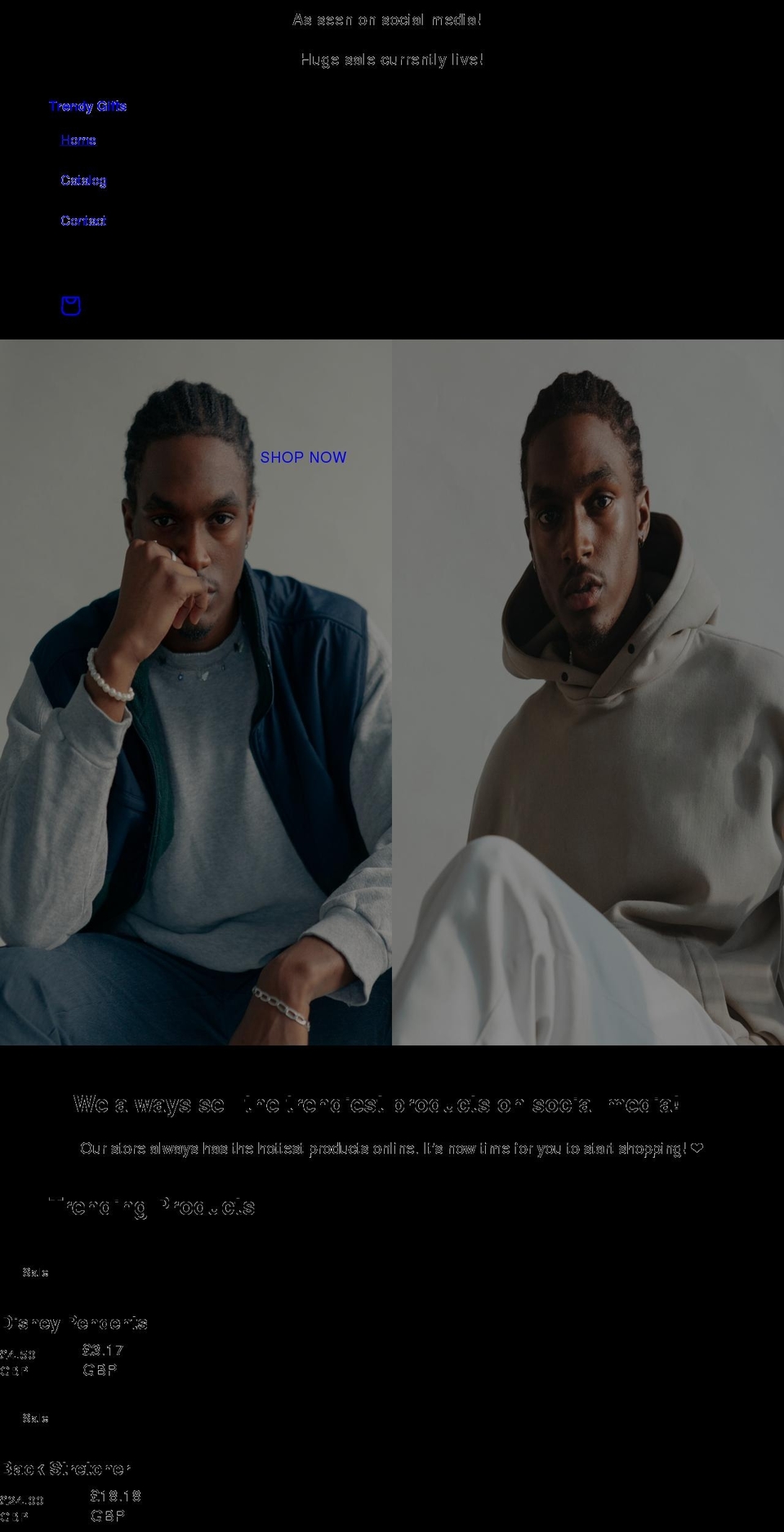 trendygifts.net shopify website screenshot