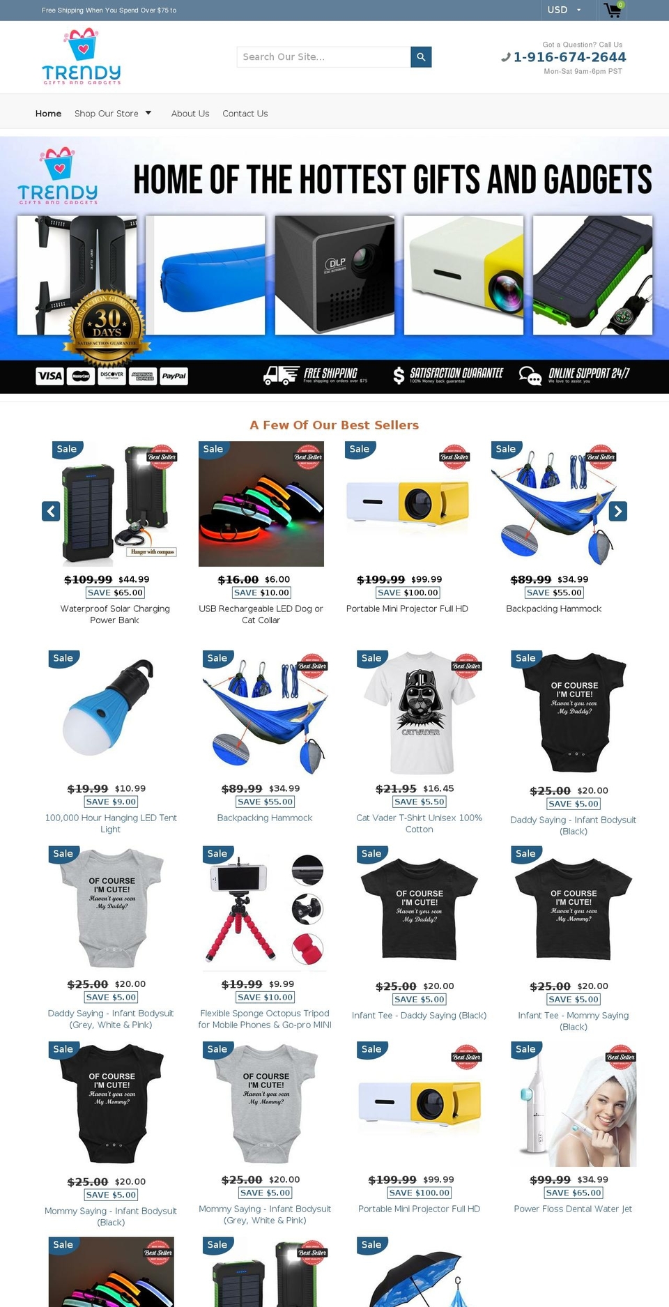 trendygiftsandgadgets.com — Shopify storefront screenshot