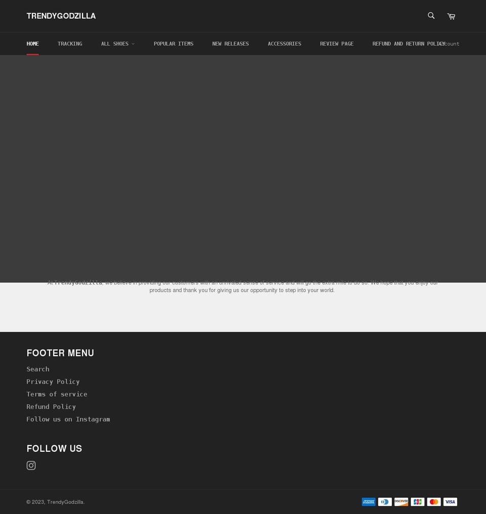 trendygodzilla.com shopify website screenshot