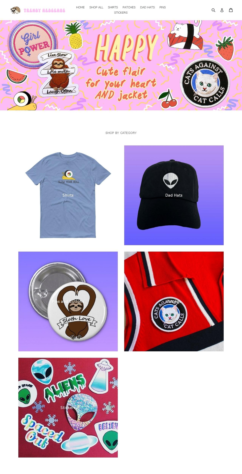 trendyhedgehog.com shopify website screenshot