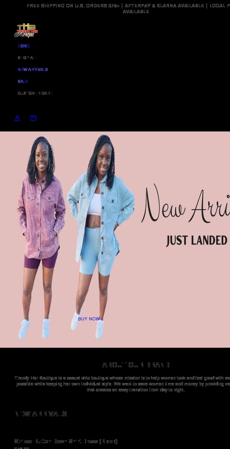 trendyherboutique.com shopify website screenshot