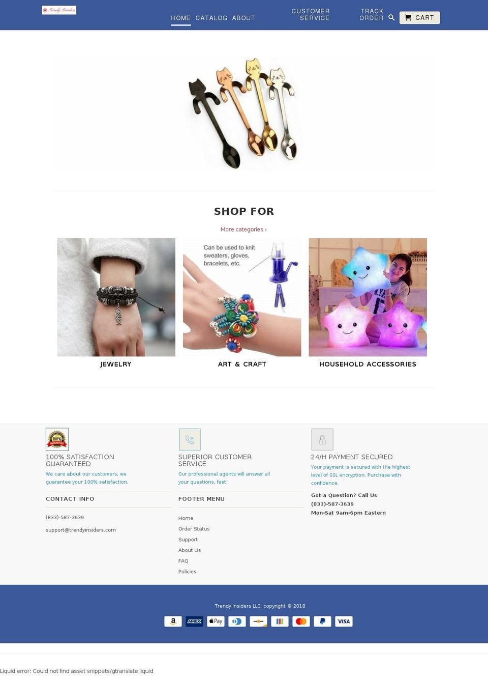 trendyinsiders.com shopify website screenshot