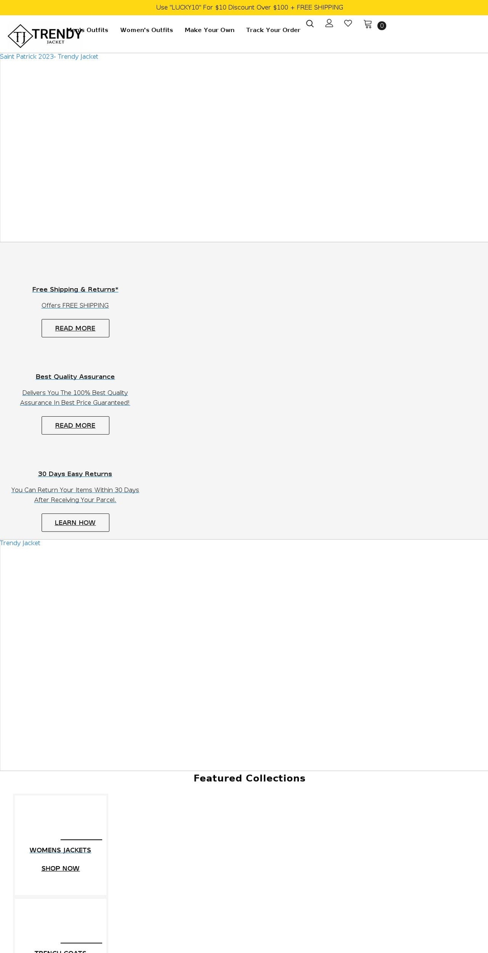trendyjacket.com shopify website screenshot