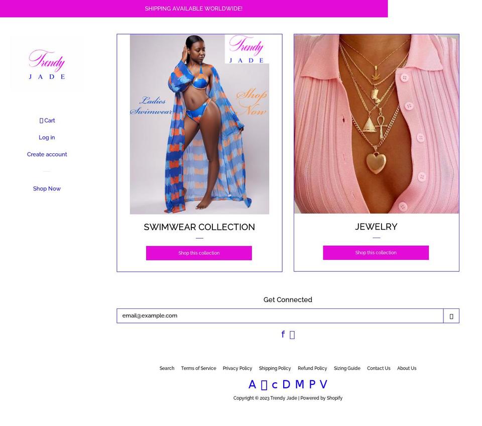 trendyjade.com — Shopify storefront screenshot