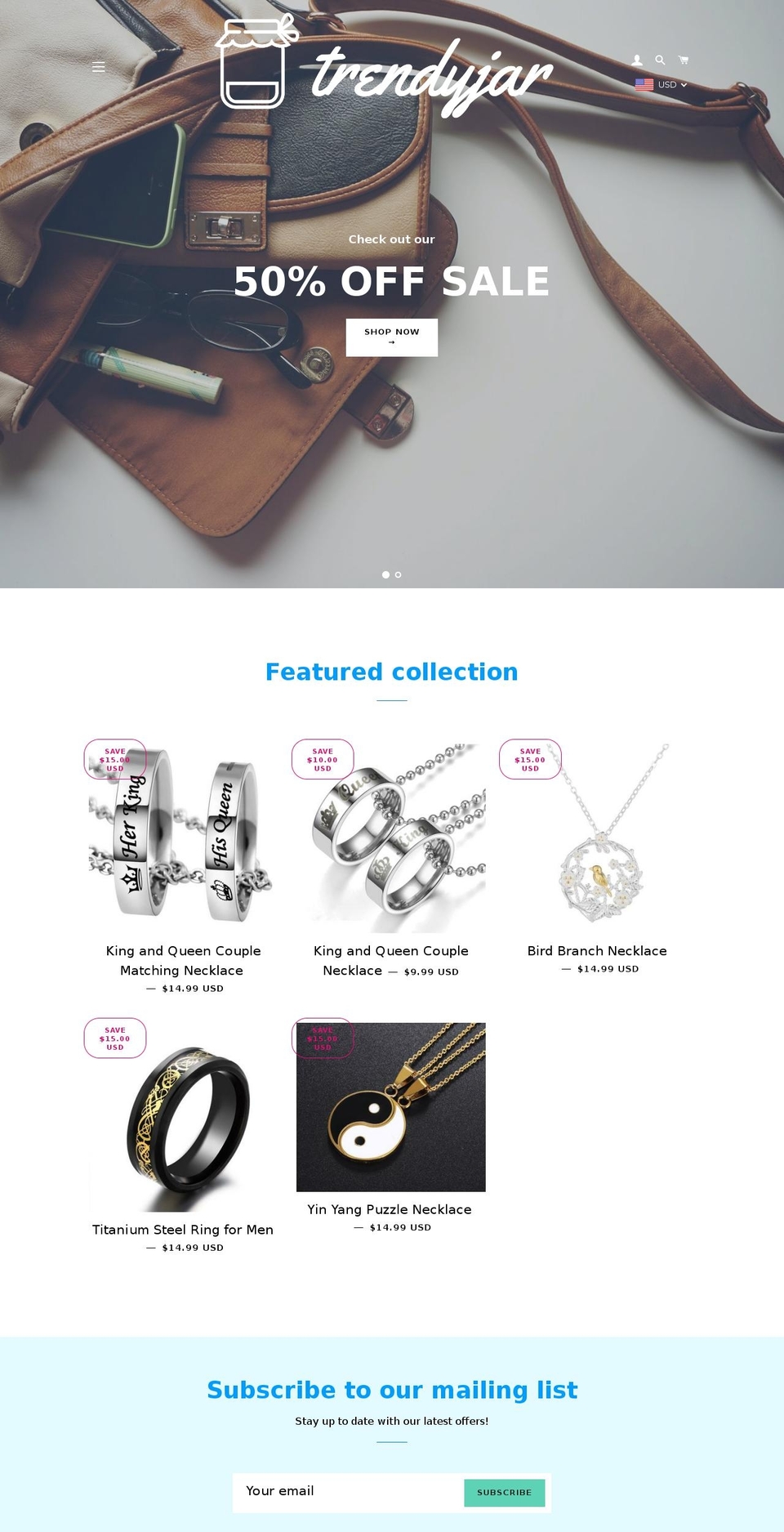 trendyjar.com shopify website screenshot