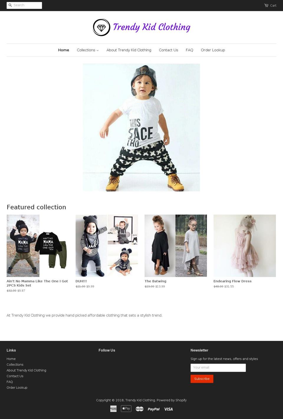 trendykidclothing.com — Shopify storefront screenshot