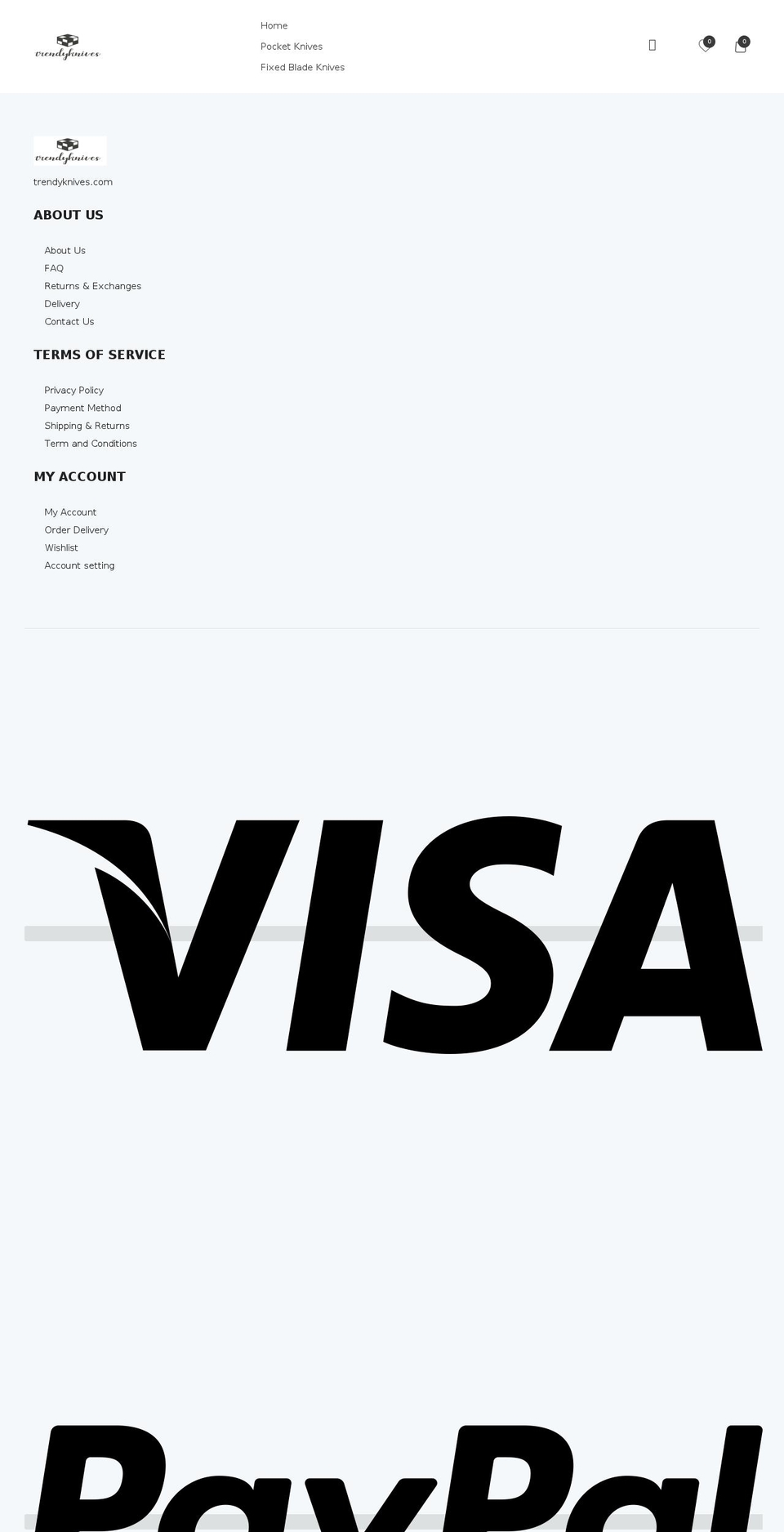 trendyknives.com — Shopify storefront screenshot