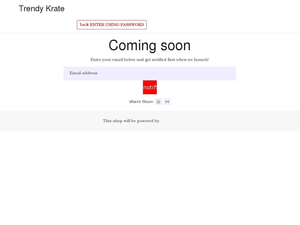 trendykrate.com shopify website screenshot
