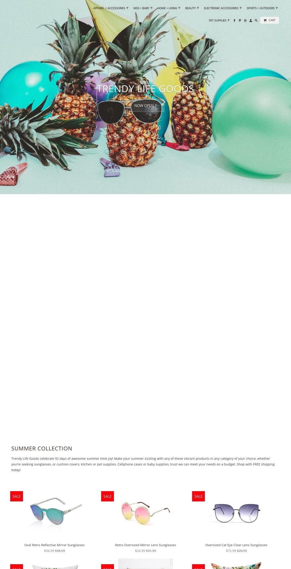 trendylifegoods.com — Shopify storefront screenshot