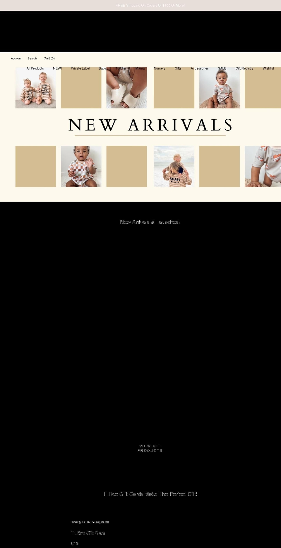 trendylittlesboutiqueco.com shopify website screenshot
