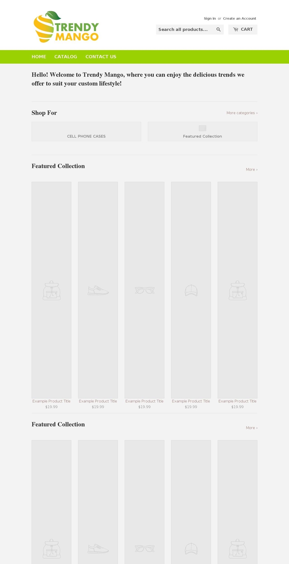 trendymango.com shopify website screenshot