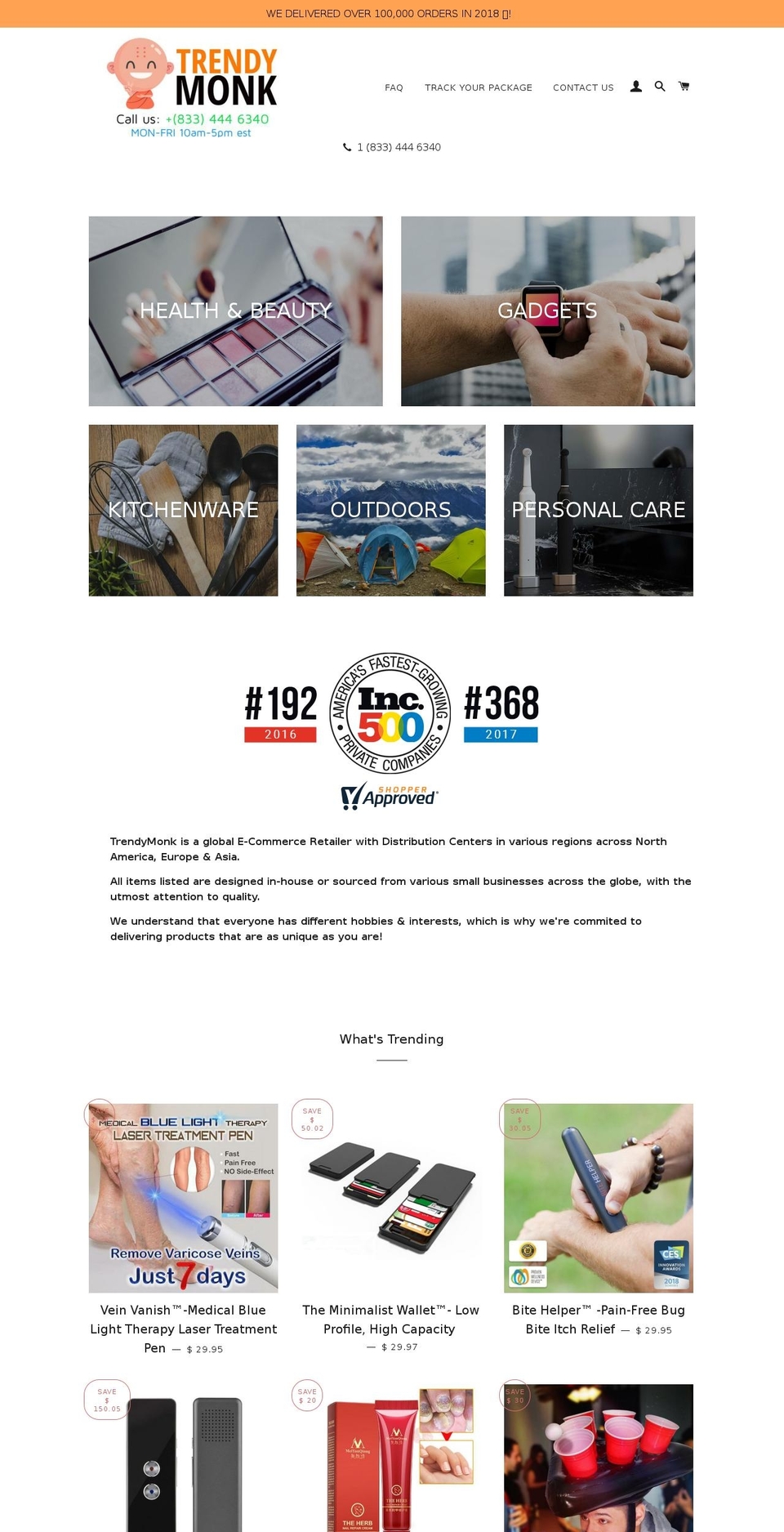 trendymonk.com shopify website screenshot