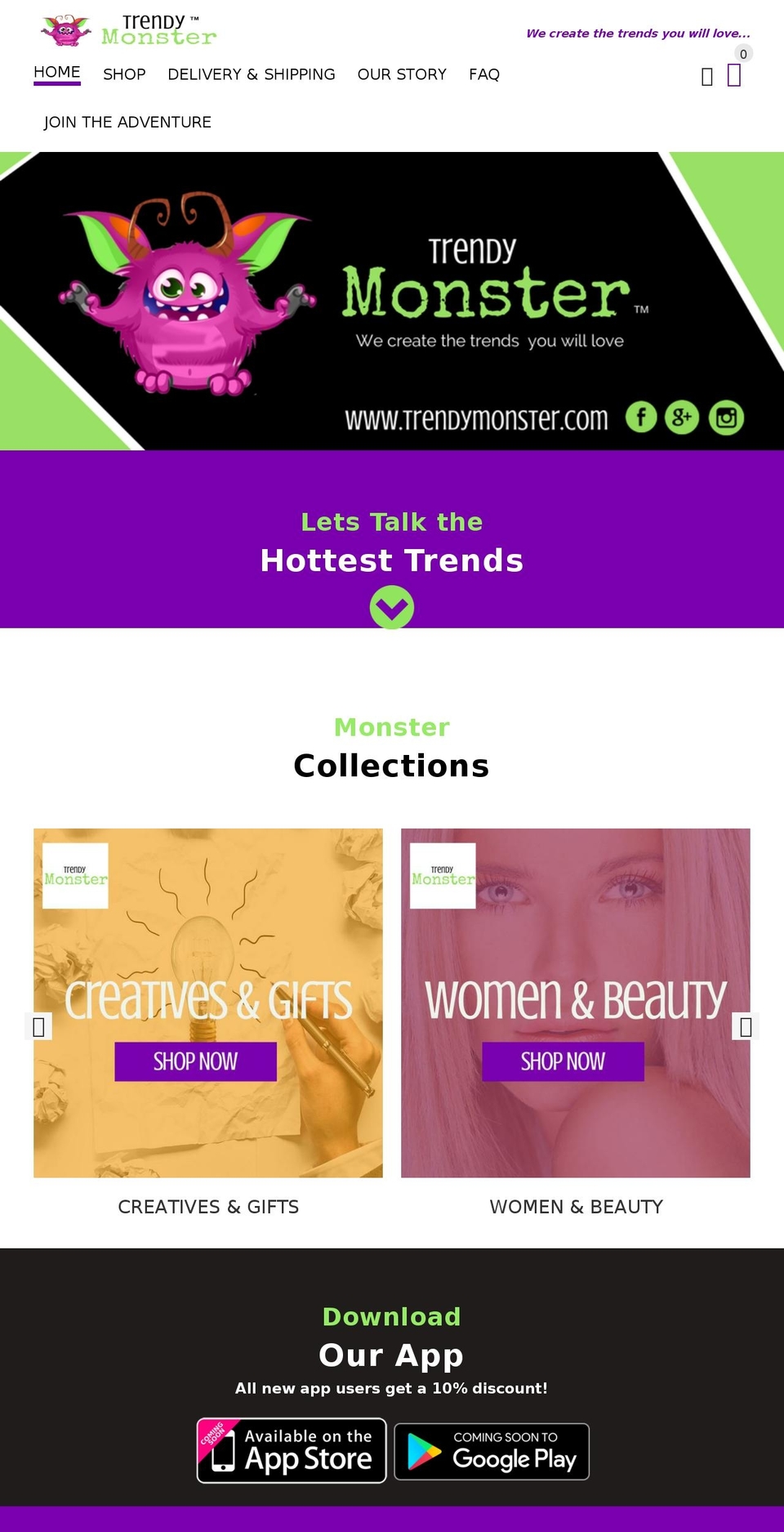 trendymonster.com — Shopify storefront screenshot