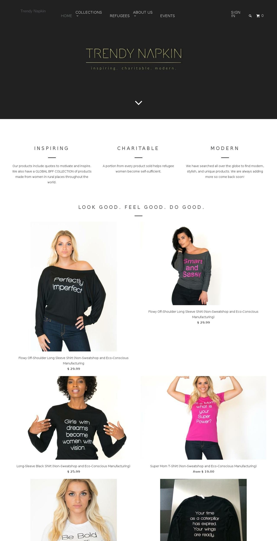 trendynapkin.com shopify website screenshot